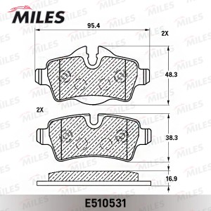 Колодки тормозные задние (Смесь CERAMIC серия PRO) MINI COOPER 06-/ONE/CLUBMAN 0 E510531 MILES