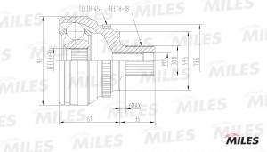 ШРУС наружный AUDI 100/80/A6/V8 2.5D-4.2 88-97 (GKN 300855) GA20007 GA20007 MILES