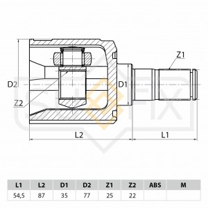 ШРУС внутренний HYUNDAI Accent(LC) 1.3-1.6 00-05 ST-1120 ST-1120 SUFIX