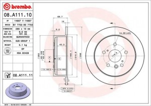 Диск тормозной 08.A111.11 08A11111 BREMBO
