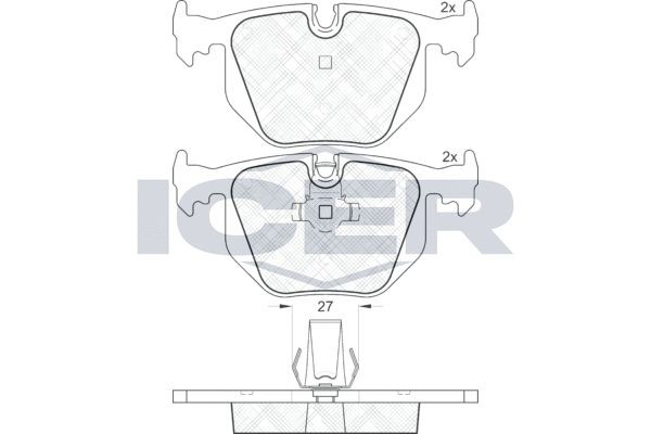 181549 колодки дисковые задние !\ BMW E38 2.8/4.0/5.0/2.5TDs/3.0D 95-01/E46 M3 3 181549 ICER