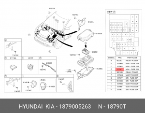 Предохранитель 20А 18790-05263 1879005263 HYUNDAI KIA