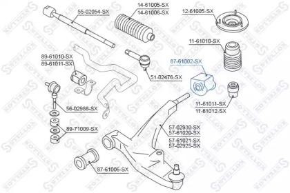 сайлентблок рычага зад.!\ Suzuki Baleno 95>/Swift 89-01 87-61002-SX STELLOX