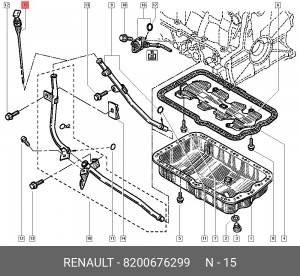 щуп масляный!\ Renault 8200676299 RENAULT