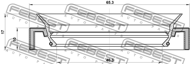 Сальник привода 40.3X65.3X10X17 95HAY-42651017L FEBEST