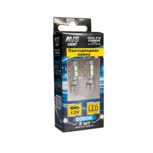 к-т ламп! светодиодных C024 T10 (W2.1x9.5D) CANBUS 8SMD 5630, блистер 2шт, белый A78439S AVS