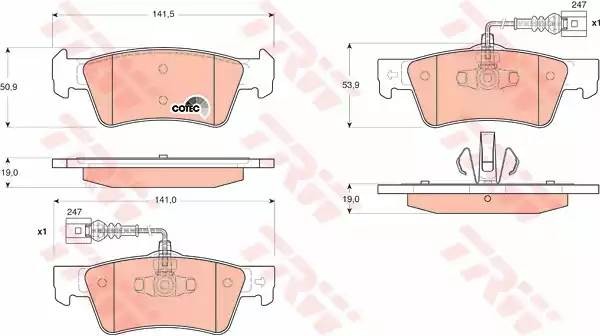 Колодки задние VW TOUAREG (7L_) GDB1672 GDB1672 TRW