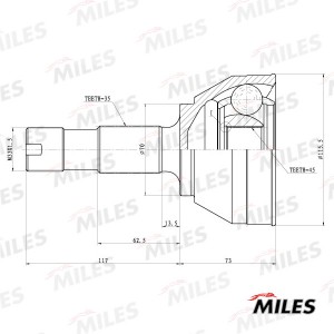 ШРУС наружный CITROEN JUMPER/FIAT DUCATO/PEUGEOT BOXER 1.9D-2.8TD 94-02 (GKN 302 GA20071 MILES