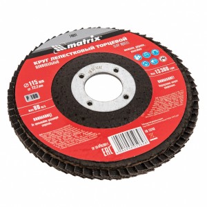 Круг лепестковый торцевой 115х22мм Р100 MATRIX 74031 MATRIX