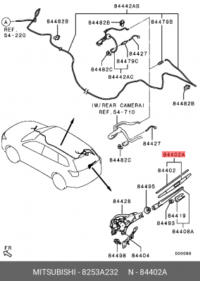 ЩЕТКА ЗАДНЕГО СТЕКЛООЧИСТИТЕЛЯ В СБОРЕ  8253A232 8253A232 MITSUBISHI