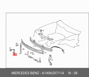 Кронштейн MERCEDES OE A1406207114 MERCEDES BENZ