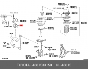 Втулка стабилизатора  48815-33150 48815-33150 TOYOTA