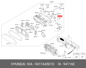 Лампа 24V W1.2W HYUNDAI HD65,72,78 комбинации приборов OE 9411645010 HYUNDAI KIA