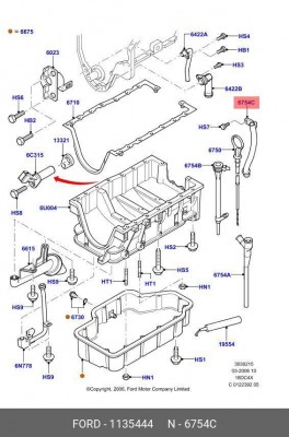 трубка масляного щупа!\ Ford Fiesta 95-01/Focus I 98-05 1135444 FORD