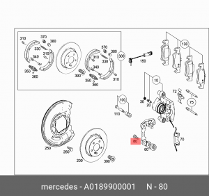Болт MERCEDES OE A 018 990 00 01 MERCEDES BENZ