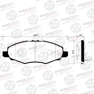 Колодки тормозные дисковые Avantech передние (противоскрипная пластина в компл.) AV200 AVANTECH