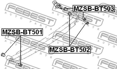 Втулка рессоры FORD RANGER ET 2006-2009 MZSB-BT501 MZSB-BT501 FEBEST