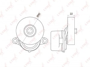 Ролик приводного ремня SUZUKI Grand Vitara (98-),RX4 (06-09) натяжной LYNX PT-3042 LYNXAUTO