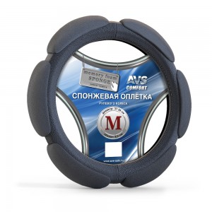 оплетка руля спонжевая! экокожа, размер M, черный\ A78719S AVS