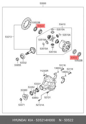 Подшипник дифференциала HYUNDAI Starex H-1 (07-) заднего моста OE 535214H000 HYUNDAI KIA