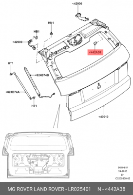 крепеж шторки багажника!\ Land Rover Range Rover Evoque 12> LR025401 LAND ROVER