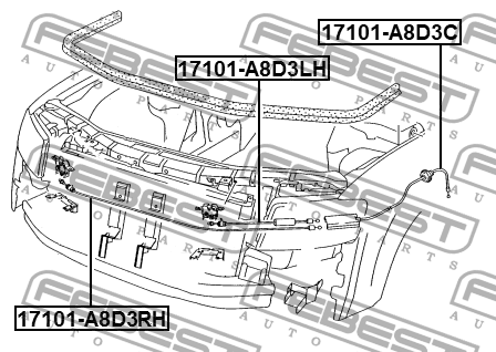Трос капота AUDI A8 (04-10) 17101-A8D3C 17101-A8D3C FEBEST