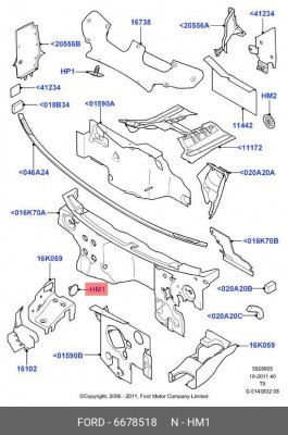 Клипса FORD Fusion,Mondeo шумоизоляции капота OE 6 678 518 FORD
