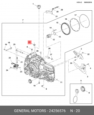 Сальник привода OPEL Astra (10-) АКПП OE 24256576 GENERAL MOTORS