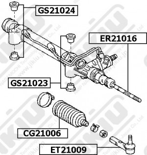 сайлентблок рулевой рейки!\Toyota Land Cruiser Prado 120 02-09 GS21024 JIKIU