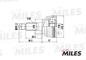 ШРУС наружный MAZDA 626 1.8/2.0 97-02 (GKN 303371) GA20228 GA20228 MILES