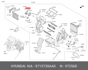 Мотор-редуктор HYUNDAI i30 KIA Ceed (12-) привода заслонки отопителя OE 971573SAA0 HYUNDAI KIA