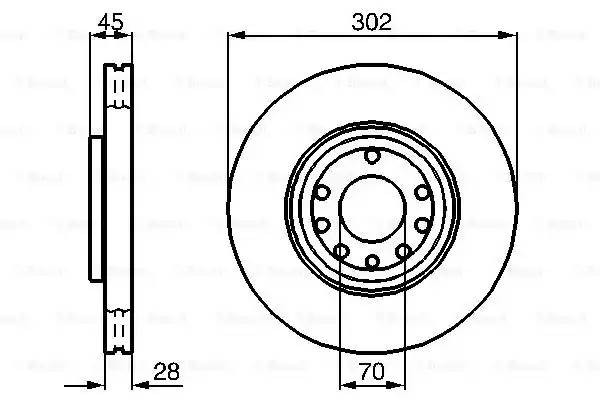 Диск тормозной OPEL Signum (03-) передний вентилируемый (1шт.) BOSCH 0 986 479 076 BOSCH