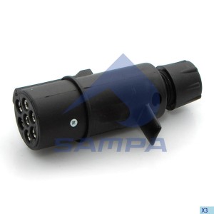 Разъем электрический прицепа ISO 1185 Type N 7-полюсный (вилка пластик) SAMPA 095.142 SAMPA