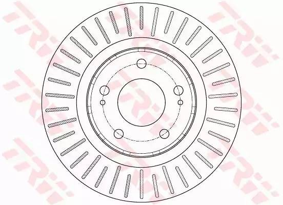 Диск тормозной передний MITSUBISHI OUTLANDER II-III, PEUGEOT 4007 DF6174 DF6174 TRW