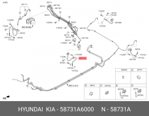 Шланг тормозной передний левый 58731A6000 HYUNDAI KIA