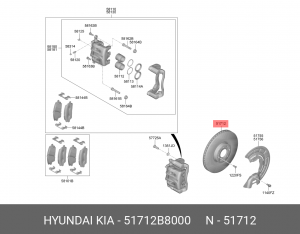 Диск тормозной HYUNDAI Palisade (19-) передний OE 51712B8000 HYUNDAI KIA