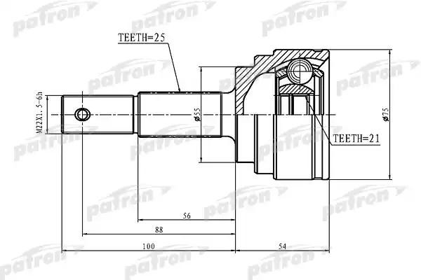 ШРУС наружный NISSAN Almera (00-06) левый PATRON PCV1408 PATRON