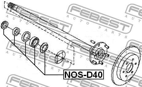 Ремкомплект задн полуоси NISSAN NAVARA D40 05- NOS-D40 NOS-D40 FEBEST