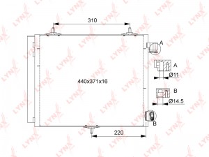 Радиатор кондиционера PEUGEOT 207 LYNX RC0407 LYNXAUTO