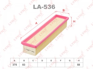 Фильтр воздушный RENAULT Clio 2,Kangoo,Logan NISSAN Almera (N16) LYNX LA-536 LYNXAUTO