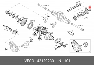 Гайка хвостовика редуктора М40х1,5 30170137/42100842/42129230 IVECO 42129230 IVECO