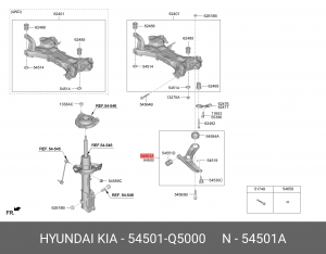 Рычаг подвески KIA Seltos (19-) передней нижний правый OE 54501Q5000 HYUNDAI KIA