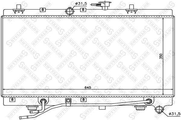 радиатор системы охлаждения! АКПП\ KIA Rio 1.3i 8V/1.5i 16V 02-05 10-25470-SX STELLOX