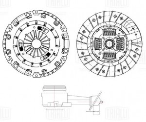 Сцепление в сборе с компенсацией износа с гидравлической муфтой FR1036 TRIALLI