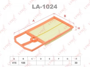 фильтр воздушный!\ VW Bora/Golf/Polo 1.4/1.6 96> LA-1024 LYNXAUTO