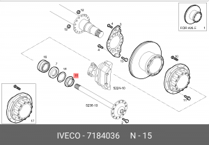 гайка ступицы!\Iveco EuroStar/Tech 7184036 IVECO