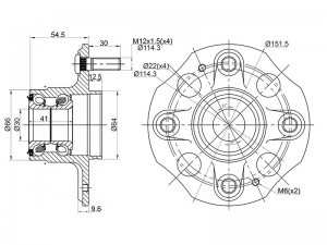 Полуступица RR HONDA ACCORD/RAFAGA/ASCOT CD3/5 93-97 ST-42200-SM4-008 ST42200SM4008 SAT