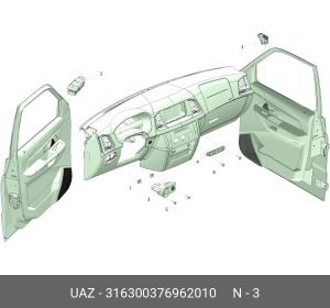 Блок управления УАЗ-3163 с 2017г.в.светотехникой без ПТФ (ОАО УАЗ) 316300376962010 UAZ UAZ