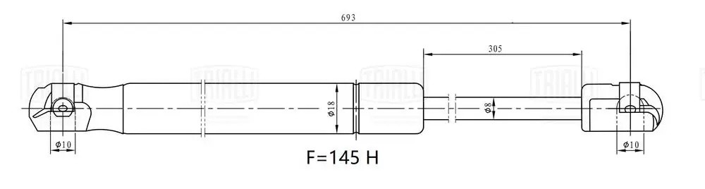 Упор газовый (амортизатор) для а/м Toyota Camry (06-) (капота) GS1902 GS1902 TRIALLI