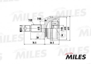 ШРУС наружный HONDA CIVIC 1.4/1.5 95-01 (с ABS) (SKF VKJA5570) GA20140 GA20140 MILES